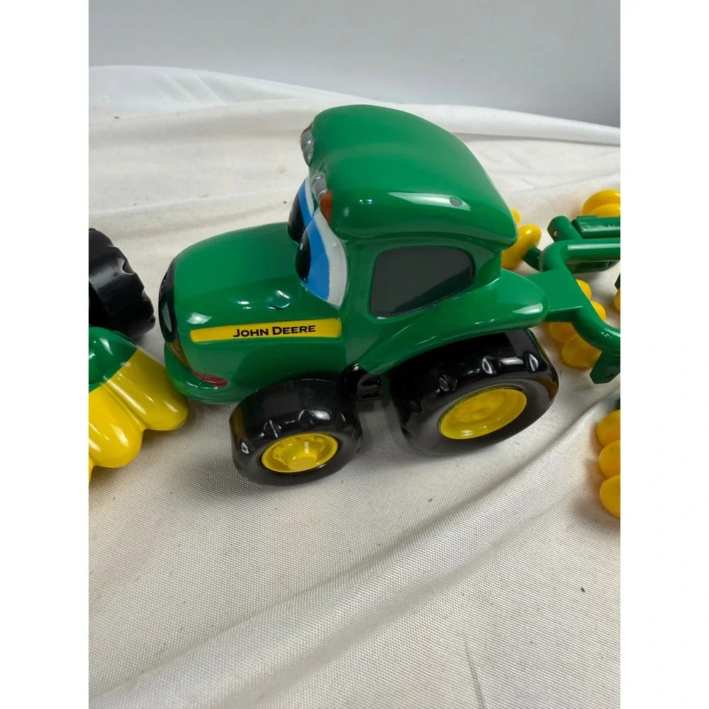 John Deere Ertl Johnny Tractor and Corey Combine Toy Set with Attachment